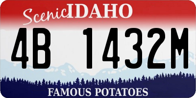 ID license plate 4B1432M