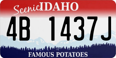 ID license plate 4B1437J