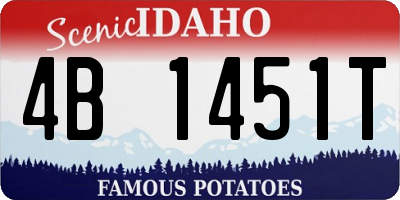 ID license plate 4B1451T