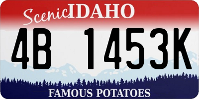 ID license plate 4B1453K