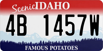 ID license plate 4B1457W