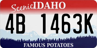 ID license plate 4B1463K
