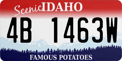 ID license plate 4B1463W