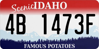 ID license plate 4B1473F