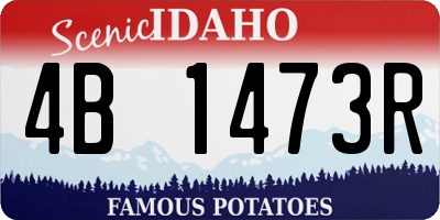 ID license plate 4B1473R