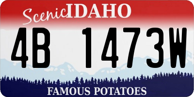 ID license plate 4B1473W