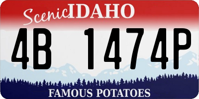 ID license plate 4B1474P