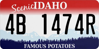 ID license plate 4B1474R