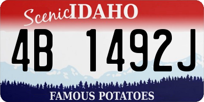 ID license plate 4B1492J