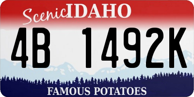 ID license plate 4B1492K