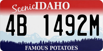 ID license plate 4B1492M
