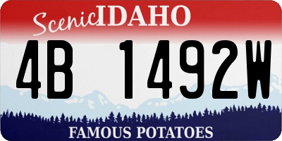 ID license plate 4B1492W