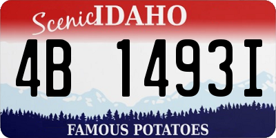 ID license plate 4B1493I