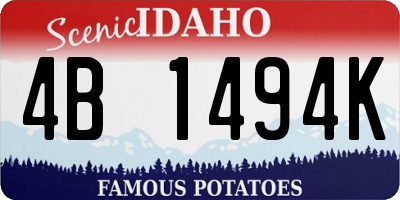 ID license plate 4B1494K