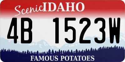 ID license plate 4B1523W