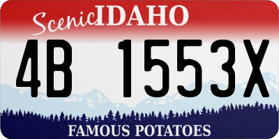 ID license plate 4B1553X