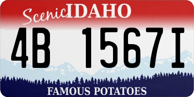 ID license plate 4B1567I