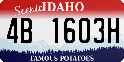 ID license plate 4B1603H