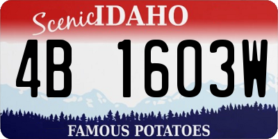 ID license plate 4B1603W