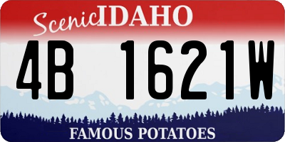 ID license plate 4B1621W