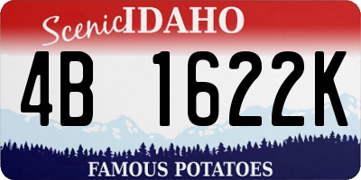 ID license plate 4B1622K