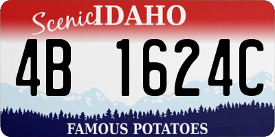 ID license plate 4B1624C