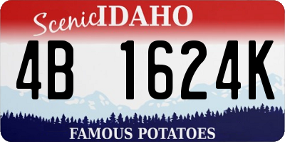 ID license plate 4B1624K