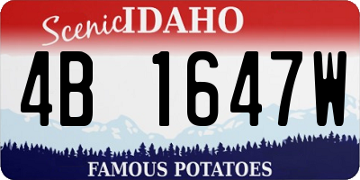 ID license plate 4B1647W