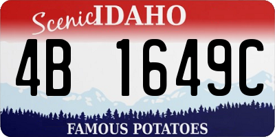 ID license plate 4B1649C