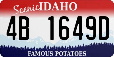 ID license plate 4B1649D