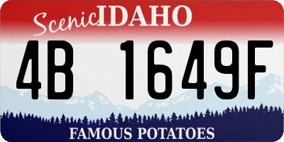 ID license plate 4B1649F