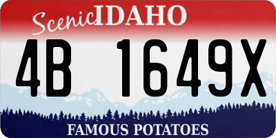 ID license plate 4B1649X