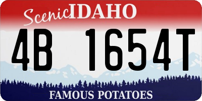 ID license plate 4B1654T