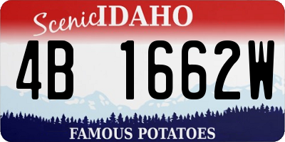 ID license plate 4B1662W