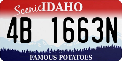 ID license plate 4B1663N
