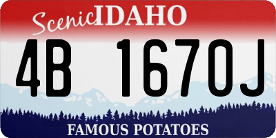 ID license plate 4B1670J