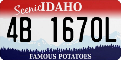 ID license plate 4B1670L