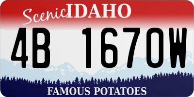 ID license plate 4B1670W