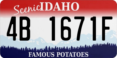 ID license plate 4B1671F