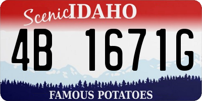 ID license plate 4B1671G