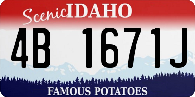 ID license plate 4B1671J