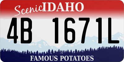 ID license plate 4B1671L