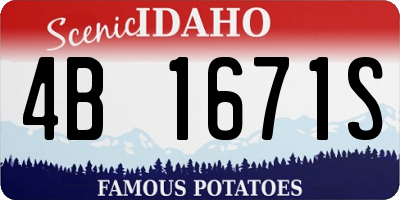 ID license plate 4B1671S