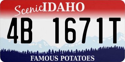 ID license plate 4B1671T