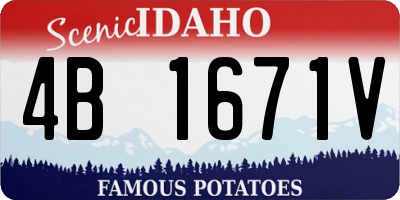 ID license plate 4B1671V