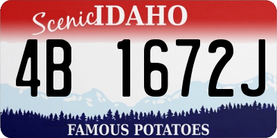 ID license plate 4B1672J
