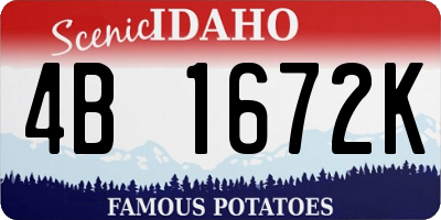 ID license plate 4B1672K