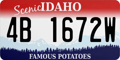 ID license plate 4B1672W