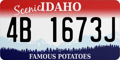 ID license plate 4B1673J