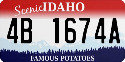 ID license plate 4B1674A